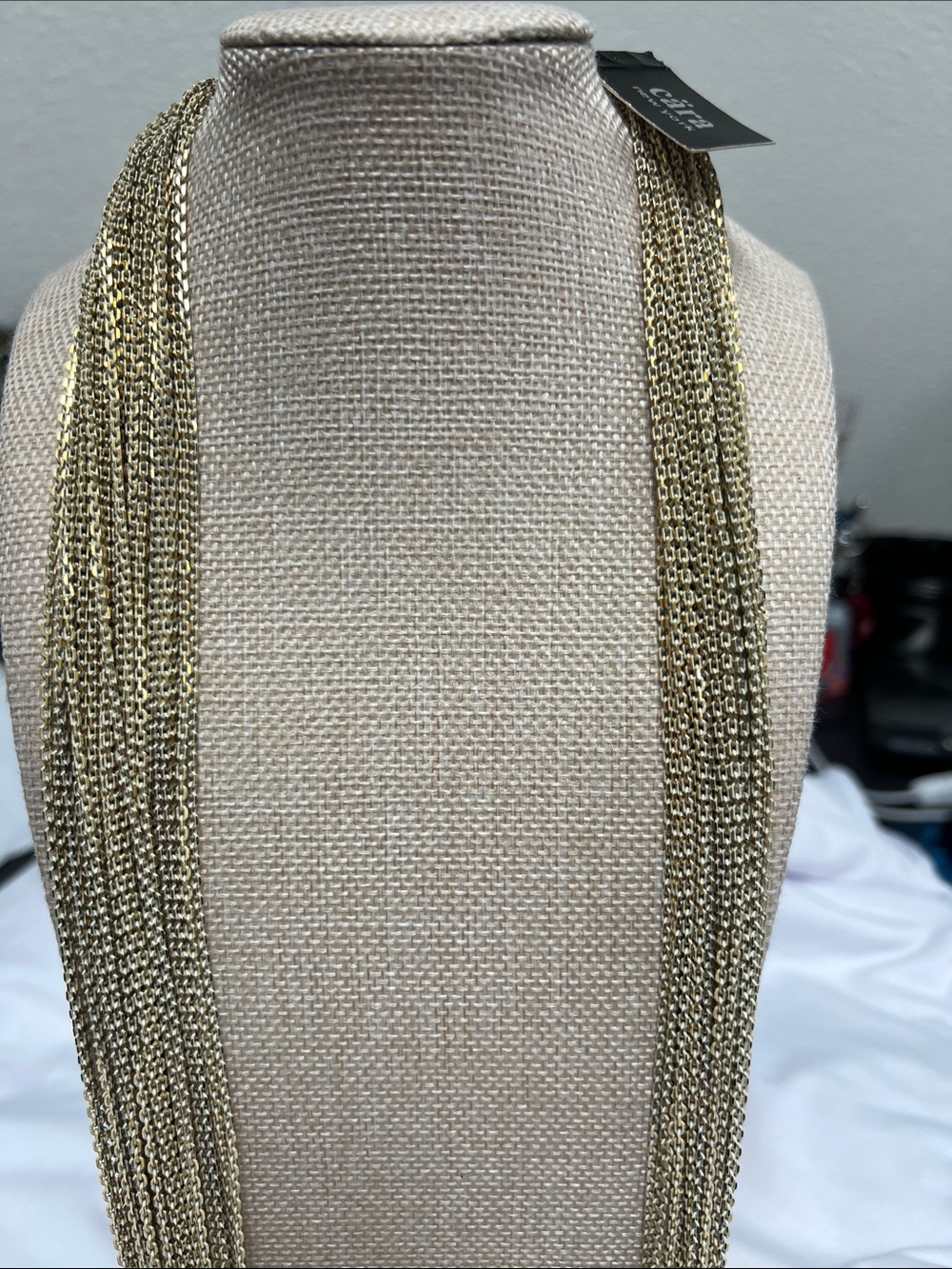 Cara New York Multi-Strand Gold Tone Chain Necklace